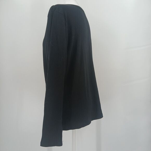 womens black long sleeve top a new day size XXL rouching blouse basic - Picture 3 of 6